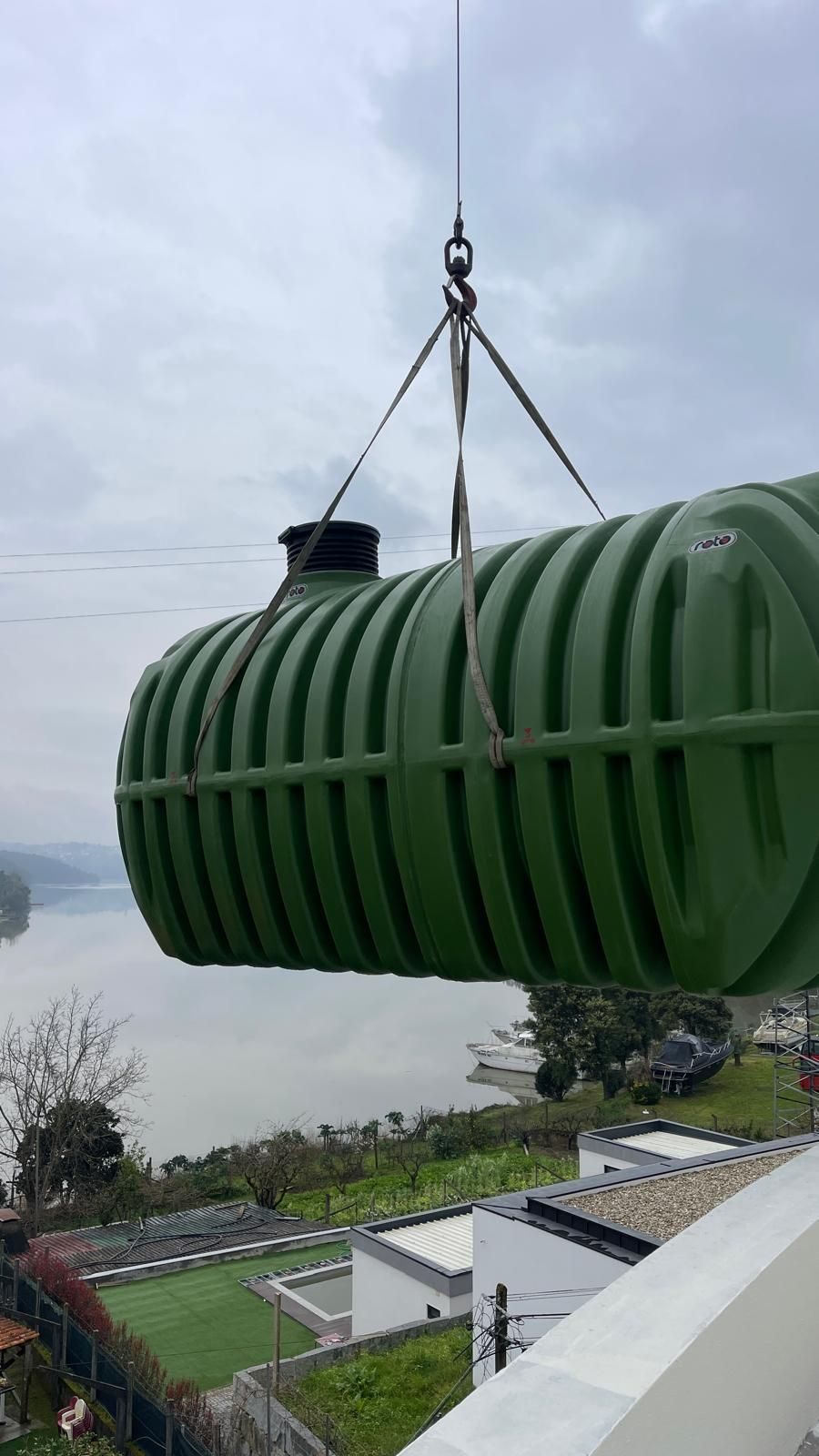 Underground ROTO tank being lifted